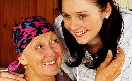 Shaving for a cure is Holly Sleep, pictured with mum Glenda. Shaving for a cure is Holly Sleep, pictured with mum Glenda.